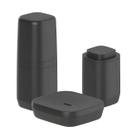 Kit Banheiro 3pç Saboneteira + Porta Escova + Suporte Cotonete Algodão Preto - Aura Ou