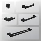 Kit Banheiro 5 Peças Inox Preto Fosco - Kromus Kitrt5ab
