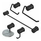 Kit Banheiro 5 Peças Metal Luxo - Preto Kit Banheiro 5 Peças Metal Luxo - Preto