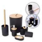 Kit Banheiro 6 Peças com Porta Escova, Porta Sabonete, Saboneteira, Copo, Escova Sanitária e Lixeira Kit Banheiro 6 Peças com Porta Escova, Porta Sabonete, Saboneteira, Copo, Escova Sanitária e Lixeira