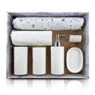 Kit Banheiro acessórios 7 Peças Jacki Design Bege