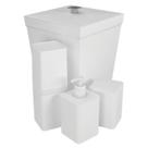 Kit Banheiro Bancada C/ Lixeira Stolf Branco 4 Peças