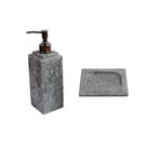 Kit Banheiro Bancada Lavabo Luxo Em Pedra Sabão N02 Prata.