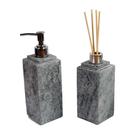 Kit Banheiro Bancada Lavabo Luxo em Pedra Sabão N03 Prata Kit Banheiro Bancada Lavabo Luxo em Pedra Sabão N03 Prata