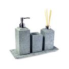 Kit Banheiro Bancada Lavabo Luxo em Pedra Sabão N05 Prata Kit Banheiro Bancada Lavabo Luxo em Pedra Sabão N05 Prata