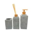 Kit Banheiro Bancada Lavabo Luxo Pedra Sabão Amadeirado N06 Kit Banheiro Bancada Lavabo Luxo Pedra Sabão Amadeirado N06