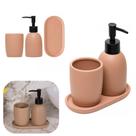 Kit Banheiro Completo 3 Peças em Ceramica 220ml Londres Terracota Lyor Para Lavabo Area Serviço Kit Banheiro Completo 3 Peças em Ceramica 220ml Londres Terracota Lyor Para Lavabo Area Serviço