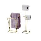 Kit banheiro dourado Future Porta Papel Higiênico chao porta toalha de bancada 1608DD 1176DD Kit banheiro dourado Future Porta Papel Higiênico chao porta toalha de bancada 1608DD 1176DD
