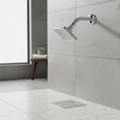 Kit Banheiro Ducha Quadrada Fit + Ralo Click Inox 10x10