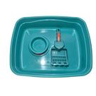 Kit banheiro gato brinqpet 3 peças verde tiffany
