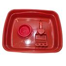 Kit banheiro gato brinqpet 3 peças - vermelho