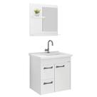 Kit Banheiro Genova Suspens 2 Gavetas + Espelho + Pia 55,4cm Branco - 528602 - A.J.RORATO Kit Banheiro Genova Suspens 2 Gavetas + Espelho + Pia 55,4cm Branco - 528602 - A.J.RORATO