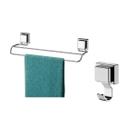 Kit banheiro inox ventosa 2 peças Future porta toalha duplo banho cabide gancho Kit banheiro inox ventosa 2 peças Future porta toalha duplo banho cabide gancho