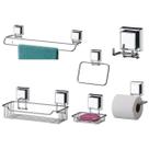 Kit banheiro inox ventosa 6 peças Future