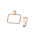Kit banheiro lavabo 2 peças rosé gold Future toalheiro rosto e cabide gancho
