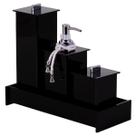Kit Banheiro Lavabo 4 Peças Bandeja Decorativa Porta Escova De Dentes Porta Sabonete Líquido E Porta Algodão Cotonete