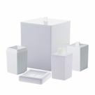 Kit Banheiro Lavabo 5 peças com lixeira porta Sabonete sabonete liquido Escova Algodão