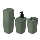 Kit Banheiro Lavabo Acessórios Conjunto Organização 3Pcs Porta Escova Algodão e Sabonete