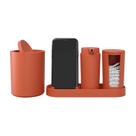 Kit Banheiro Lavabo Acessórios Conjunto Organização 4Pcs Bandeja Suporte Celular Skin Care