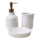 Kit Banheiro Lavabo Cerâmica Organização 3 Peças Nirvana
