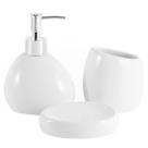 Kit Banheiro Lavabo Cerâmica Serene Acessórios Branco 3 Pçs Kit Banheiro Lavabo Cerâmica Serene Acessórios Branco 3 Pçs