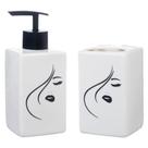 Kit Banheiro Lavabo Conjunto Para Sabonete Líquido Porta Escova Dispenser Higiene Acessórios Diva Kit Banheiro Lavabo Conjunto Para Sabonete Líquido Porta Escova Dispenser Higiene Acessórios Diva