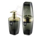 Kit Banheiro Lavabo Conjunto Porta Escova Com Tampa E Sabonete Liquido Premium