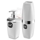 Kit Banheiro Lavabo Conjunto Porta Escova Com Tampa E Sabonete Liquido Premium Kit Banheiro Lavabo Conjunto Porta Escova Com Tampa E Sabonete Liquido Premium