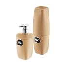 Kit Banheiro Lavabo Conjunto Porta Escova Com Tampa E Sabonete Liquido