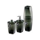 Kit Banheiro Lavabo Conjunto Porta Escova Com Tampa Sabonete Liquido E Porta Algodão