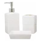 Kit Banheiro Lavabo Conjunto Porta Sabonete Líquido / Renda