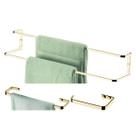 Kit banheiro lavabo dourado 03 peças Future porta toalha duplo 60cm,toalheiro rosto 30 cm e papeleira