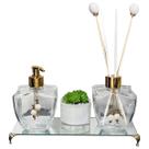 Kit Banheiro Lavabo Estrela 280ml Bandeja Vasinho Decorativo