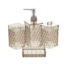Kit Banheiro Lavabo Glamour 4 Peças Para Pias Com Saboneteira Cobre Transparente Organizador de Utensílios de Banheiro e Lavabo Luxo