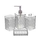 Kit Banheiro Lavabo Glamour 4 Peças Para Pias Com Saboneteira Cobre Transparente Organizador de Utensílios de Banheiro e Lavabo Luxo