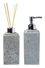 Kit banheiro lavabo luxo sabonete líquido + difusor de essência "prata"