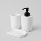 Kit Banheiro Lavabo Porta Sabonete Liquido Escova Dente Saboneteira Algodão 3 Peças Pia Kit Banheiro Lavabo Porta Sabonete Liquido Escova Dente Saboneteira Algodão 3 Peças Pia