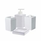 Kit Banheiro Lavabo Porta Sabonetes Escova Algodão 4 Peças Kit Banheiro Lavabo Porta Sabonetes Escova Algodão 4 Peças