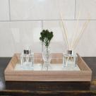 Kit Banheiro Lavabo Vidro Difusor, Saboneteira e Vasinho Luxo com Bandeja Espelhada