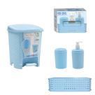 Kit Banheiro Lixeira 6L + 3x1 Azul Bebê - Monte Libano