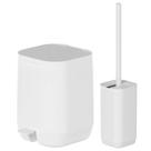 Kit Banheiro Lixeira com Pedal Escova Sanitaria OU Branco