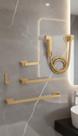 Kit Banheiro Luxo Dourado Quadrado Completo 10 Peças