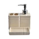 Kit Banheiro Porcelana Quadrado 3pcs Luxo