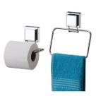 Kit Banheiro Porta Toalha Toalheiro Argola Suporte Papel Higiênico Aço Inox Ventosa - Future