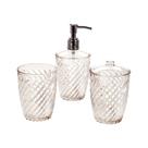 Kit Banheiro Twist Porta Sabonete, Escovas, Algodão Plasutil