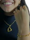 Kit Banho a Ouro 18k: Feminino Cordão Pingente, Anel, Brinco