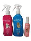 Kit Banho A Seco Desembaraçador Perfume Colônia Pet Care Cão Chiclete