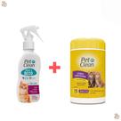 Kit Banho a Seco Gatos + Lenço Umedecido Gatos Pet Clean Kit Banho a Seco Gatos + Lenço Umedecido Gatos Pet Clean
