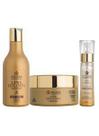 Kit banho de Ouro Shampoo + Mascara + Óleo Reparador Pequeno