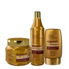 Kit Banho de Verniz Forever Liss Shampoo, Leave-in, Máscara